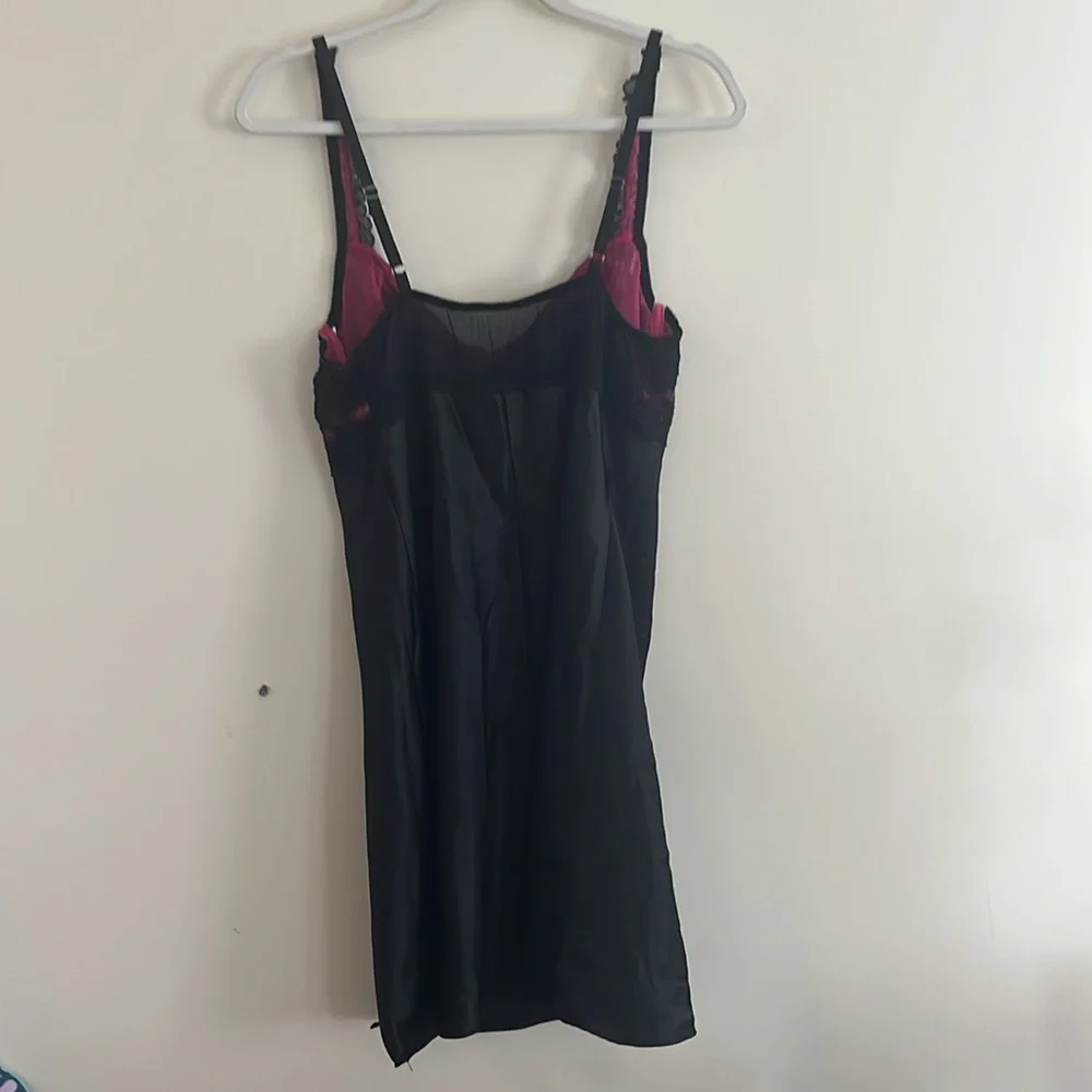 Vintage Victoria's Secret Gold Label Lingerie Nightgown Pink Black Lace 80s‎